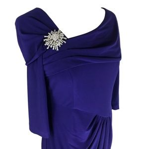 Alex Evening Blue/Purple Jersey Cocktail Dress